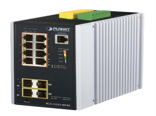 Planet IGS-5225-8P4S Industrial L2+ 8-Port 10/100/1000T 802.3at PoE + 2-Port 100/1G SFP + 2-Port 1G/2.5G SFP Managed Ethernet Switch